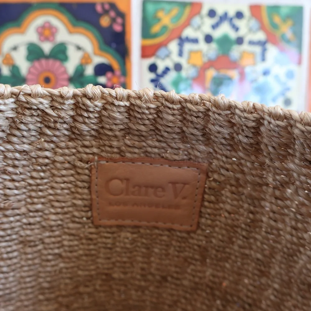 Clare V. Pot de Miel in Cream w/Tortoise Resin Top Handle - Picture 7 of 13